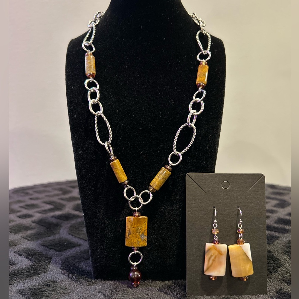 Park Lane ‘Naturale’ Genuine Quartz Necklace Bracelet & Earring Set - Picture 3 of 15